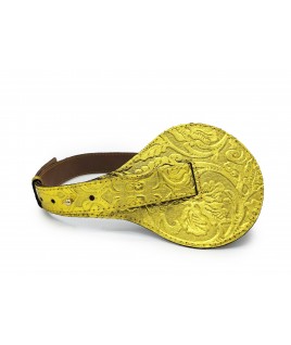 Macaron Textured Leather Waist Belt In Gold